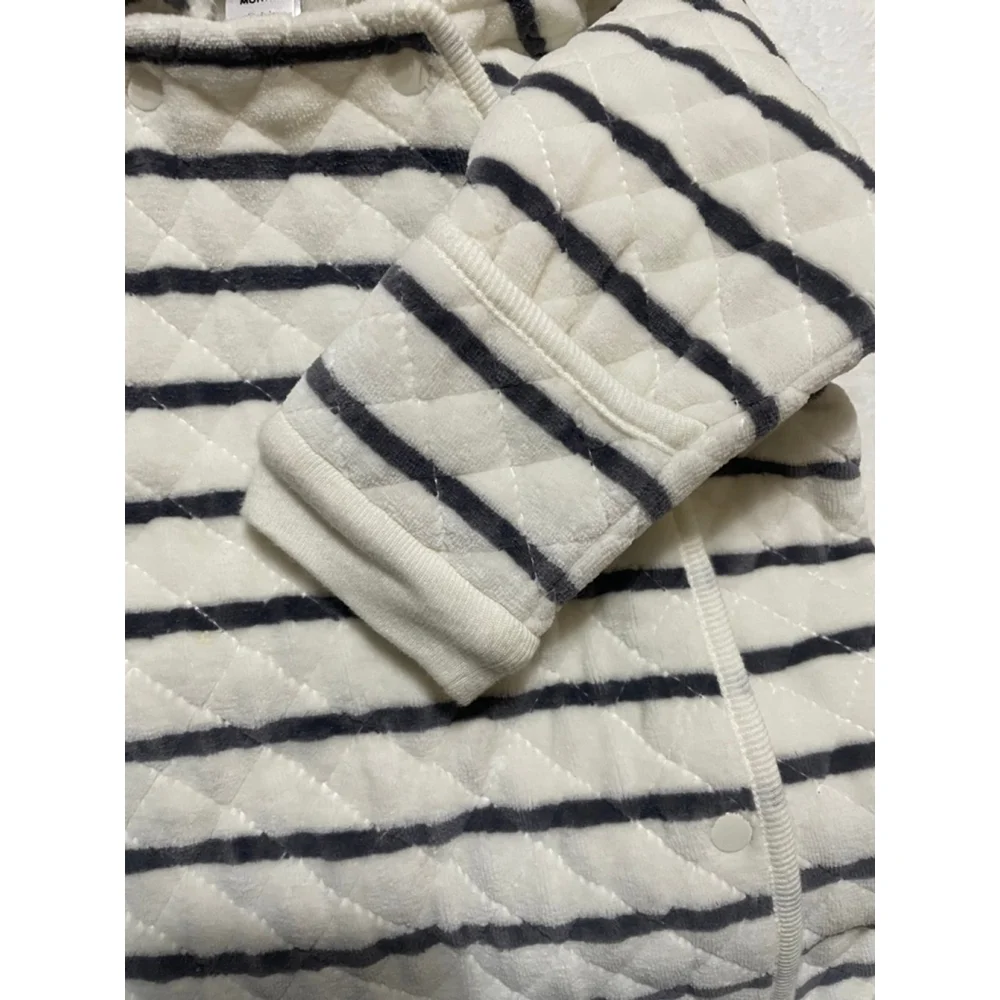 Baby Nordstrom Striped Quilted Footie winter coverup bunting 9 Months Warm